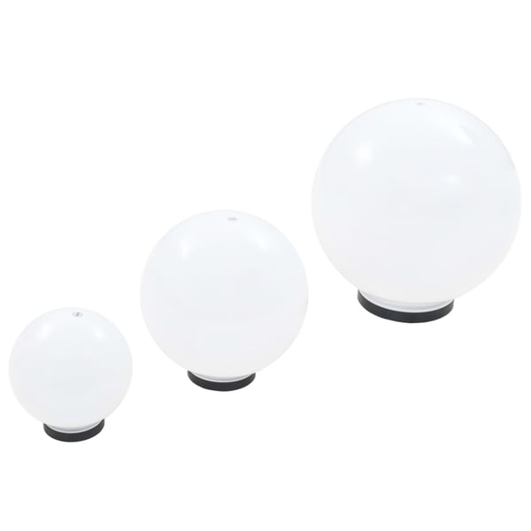 vidaXL LED-kulelamper 6 stk sfærisk 20/30/40 cm PMMA