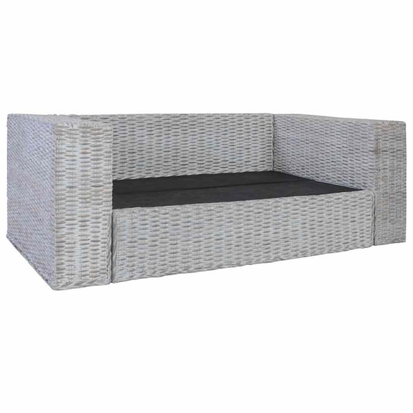 vidaXL 2-personers sofa med hynder naturlig rattan grå