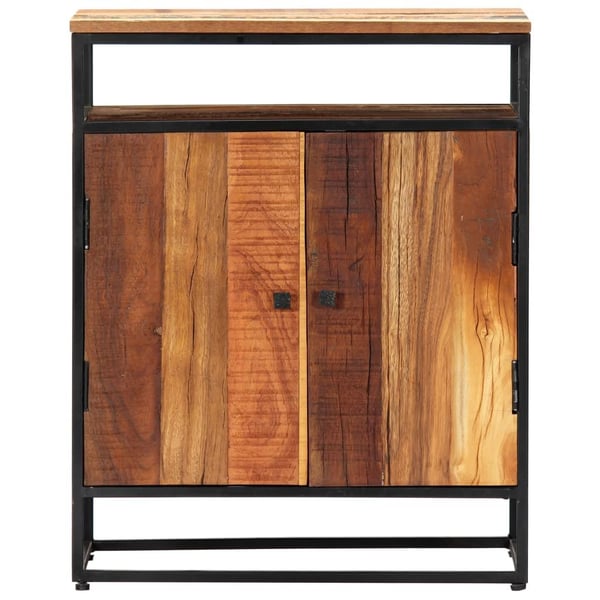 vidaXL sideskab 60x35x76 cm massivt genbrugstræ og stål