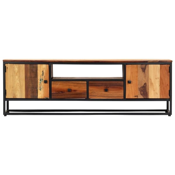 vidaXL TV-taso 120x30x40 cm kierrätetty puu ja teräs