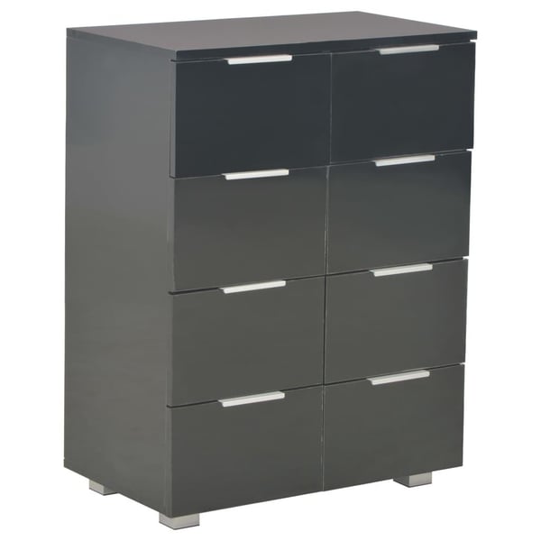 vidaXL kommode 60x35x80 konstrueret træ sort højglans