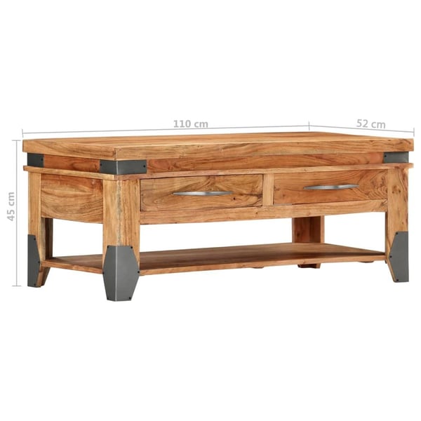 vidaXL Sohvapöytä 110x52x45 cm akaasiapuu