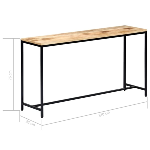 vidaXL konsolbord 140 x 35 x 76 cm massivt ru mangotræ