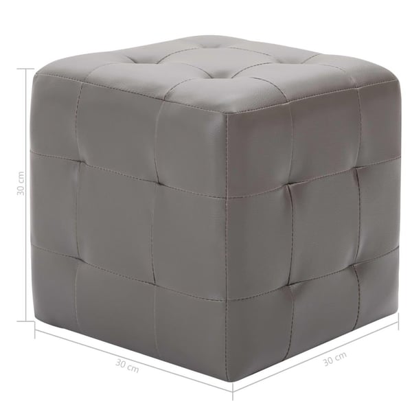 vidaXL sengeskabe 2 stk. 30 x 30 x 30 cm kunstlæder grå