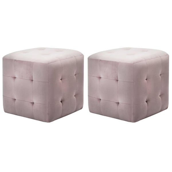 vidaXL sengeskabe 2 stk. 30 x 30 x 30 cm fløjlsstof pink
