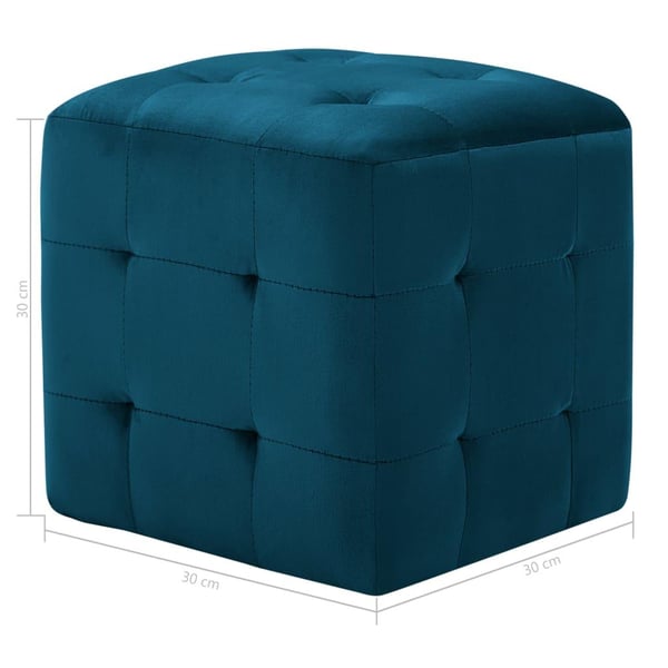 vidaXL sengeskabe 2 stk. 30 x 30 x 30 cm fløjlsstof blå