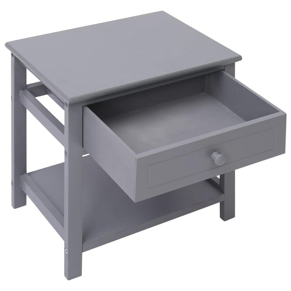vidaXL Yöpöydät 2kpl harmaa 40x29x42 cm keisaripuu