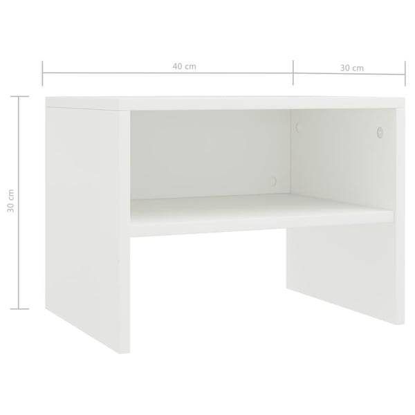 vidaXL sengeskab 40 x 30 x 30 cm spånplade hvid