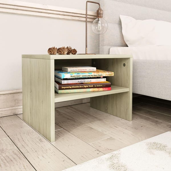 vidaXL sengeskabe 2 stk. 40 x 30 x 30 cm spånplade sonoma-egetræsfarve