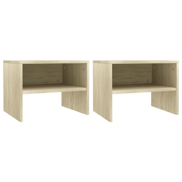 vidaXL sengeskabe 2 stk. 40 x 30 x 30 cm spånplade sonoma-egetræsfarve