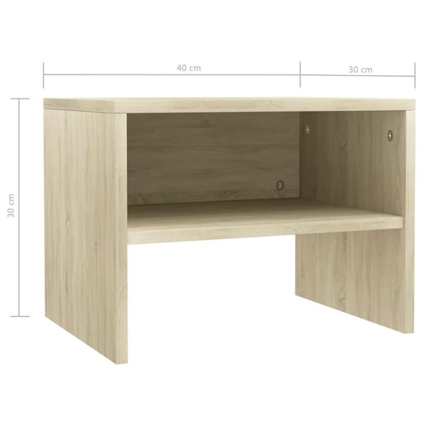 vidaXL sengeskabe 2 stk. 40 x 30 x 30 cm spånplade sonoma-egetræsfarve