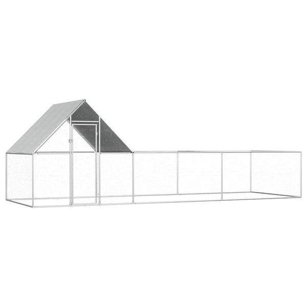 vidaXL hønsegård 6x2x2 m galvaniseret stål