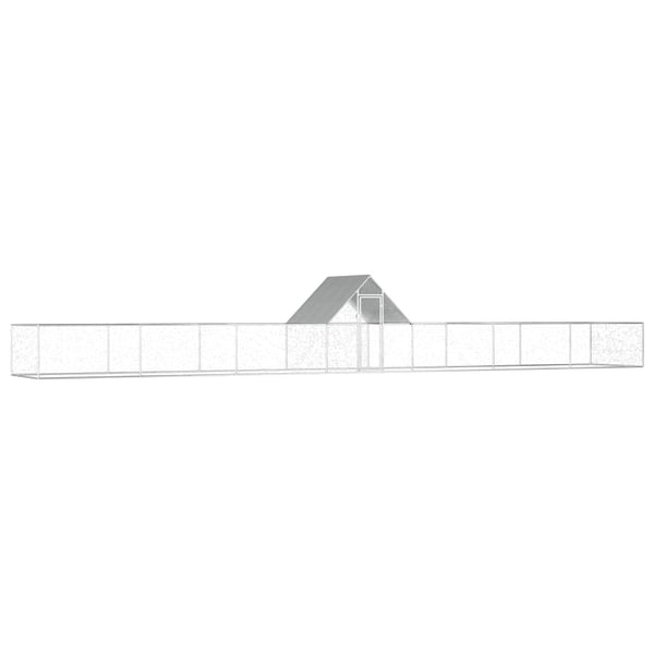 vidaXL Hønsehus 14x2x2 m galvanisert stål