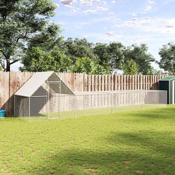 vidaXL Hønsehus 8x2x2 m galvanisert stål