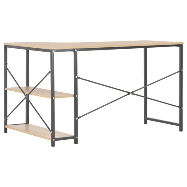 vidaXL Datorbord svart och ek 120x72x70 cm