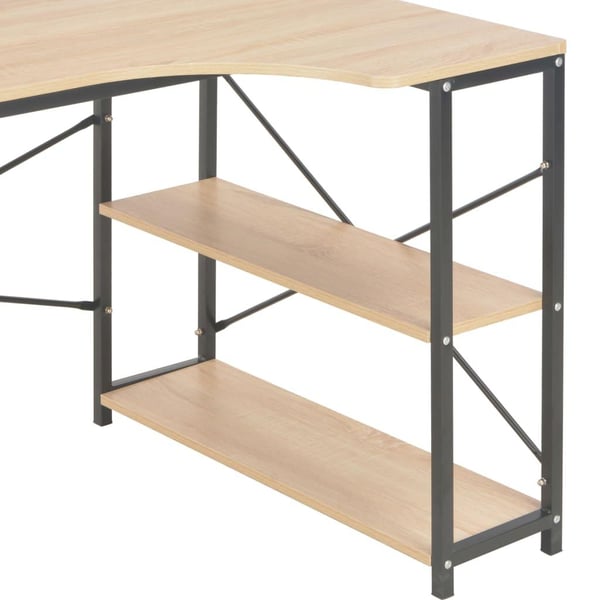 vidaXL Datorbord svart och ek 120x72x70 cm