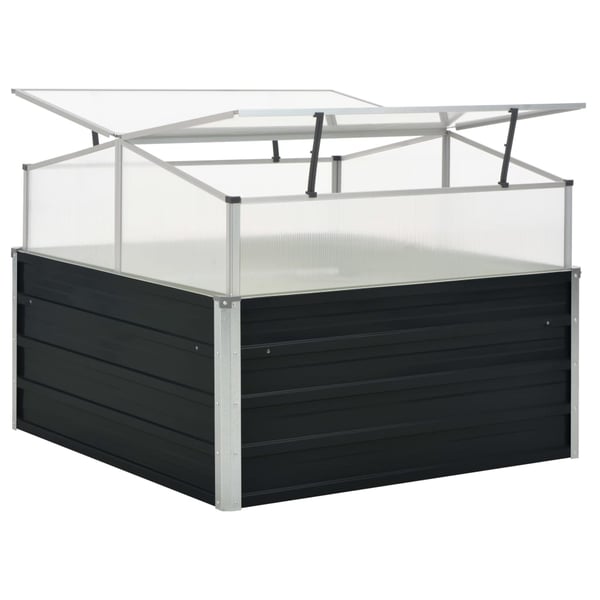 vidaXL drivhus 100 x 100 x 77 cm galvaniseret stål antracitgrå