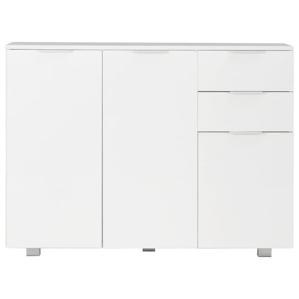 vidaXL Skjenk høyglans hvit 107x35x80,5 cm