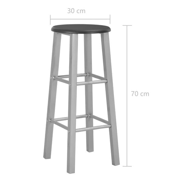 vidaXL Barstolar 2 st silver MDF