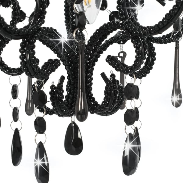 vidaXL Taklampe med perler svart rund E14