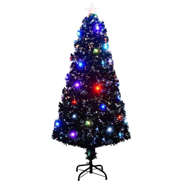 vidaXL juletræ med juletræsfod og lys 150 cm fiberoptisk