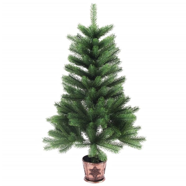 vidaXL Plastgran verklighetstrogna barr 90 cm grön