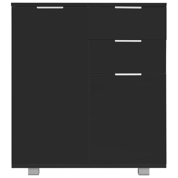 vidaXL skænk 71x35x80 cm spånplade sort højglans