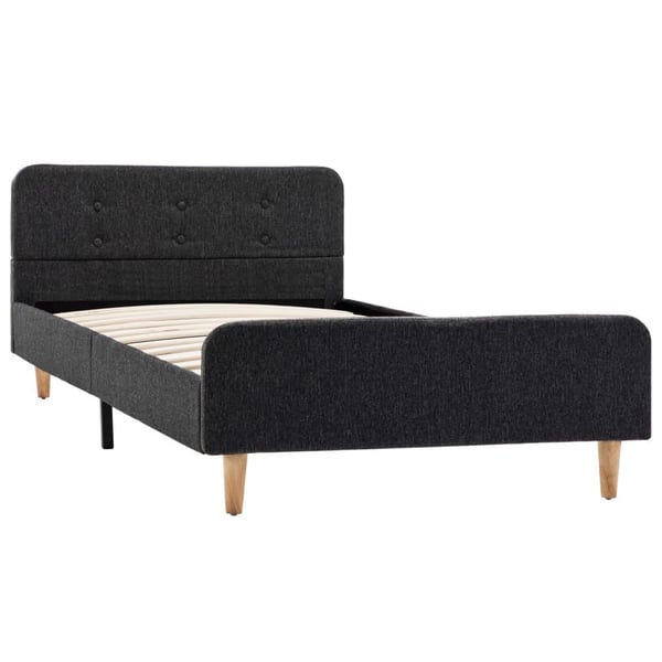 vidaXL sengestel 90 x 200 cm sækkelærred mørkegrå change1