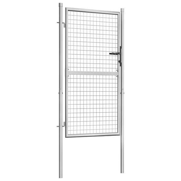 vidaXL havelåge galvaniseret stål 100x150 cm sølv