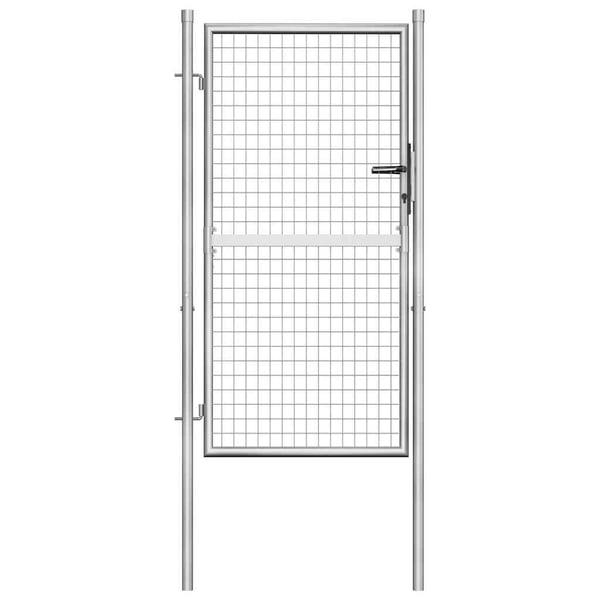 vidaXL havelåge galvaniseret stål 105x150 cm sølv