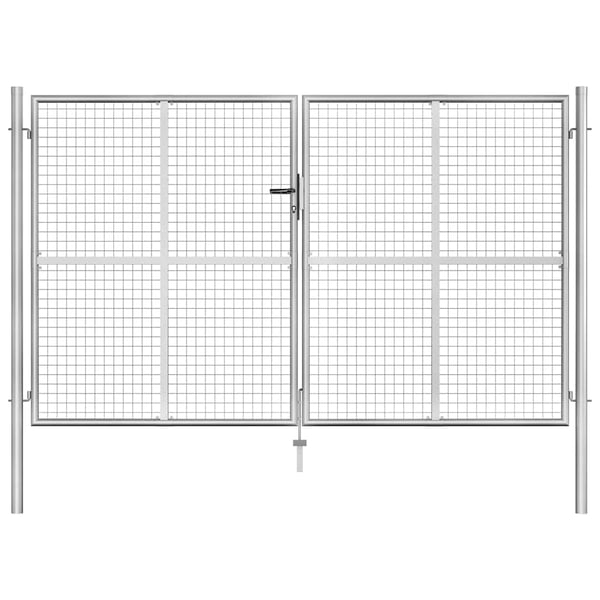 vidaXL Hageport galvanisert stål 306x150 cm sølvfarget