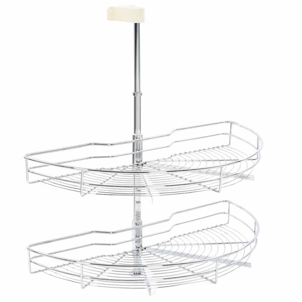 vidaXL køkkenkurv i trådnet 2 niveauer 180grader 75x38x80cm sølvfarvet