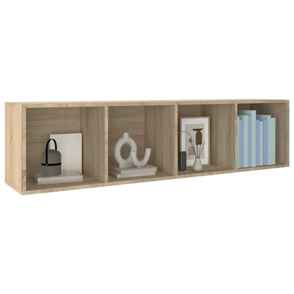 vidaXL Bokhylle/TV-benk sonoma eik 36x30x143 cm sponplate