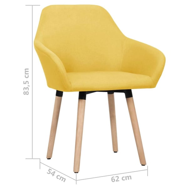vidaXL spisebordsstole 2 stk. stof gul