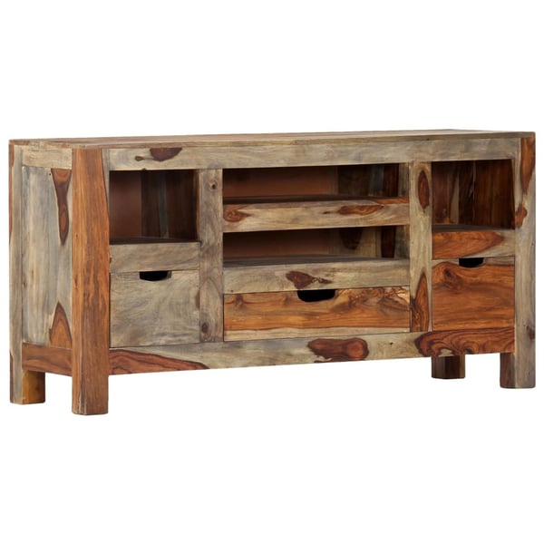 vidaXL skænk 100x30x50 cm massivt sheeshamtræ grå