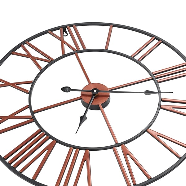 vidaXL Seinäkello metalli 58 cm punainen