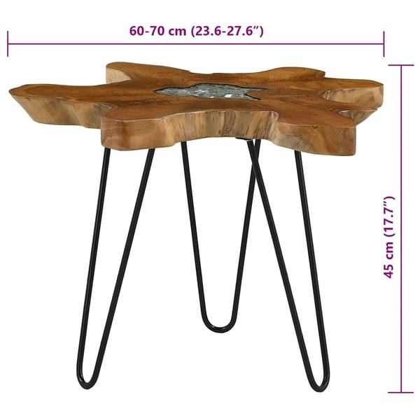 vidaXL Sofabord 70x45 cm heltre teak og polyresin change2