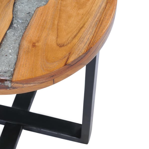 vidaXL Sofabord 40x45 cm heltre teak og polyresin change2
