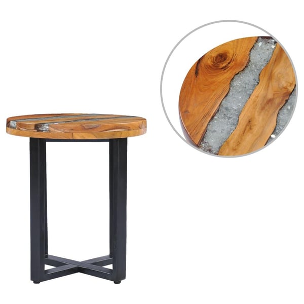 vidaXL Sofabord 40x45 cm heltre teak og polyresin change2