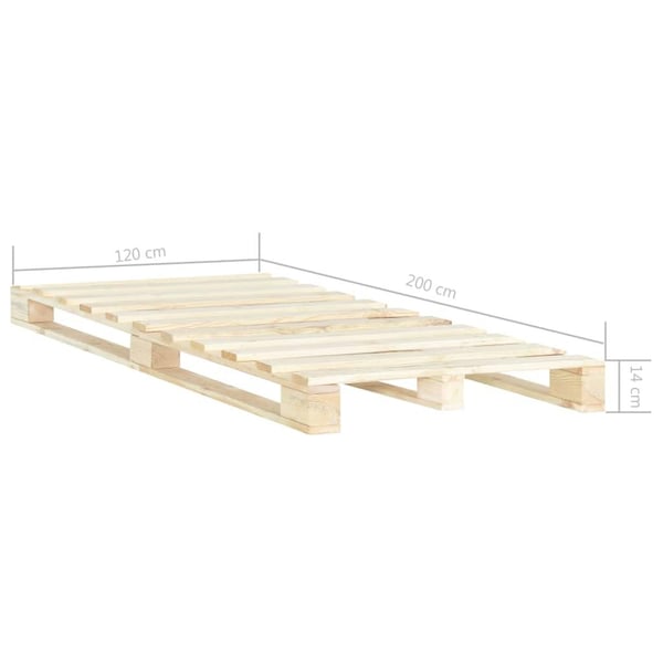 vidaXL palleseng massivt fyrretræ 120 x 200 cm