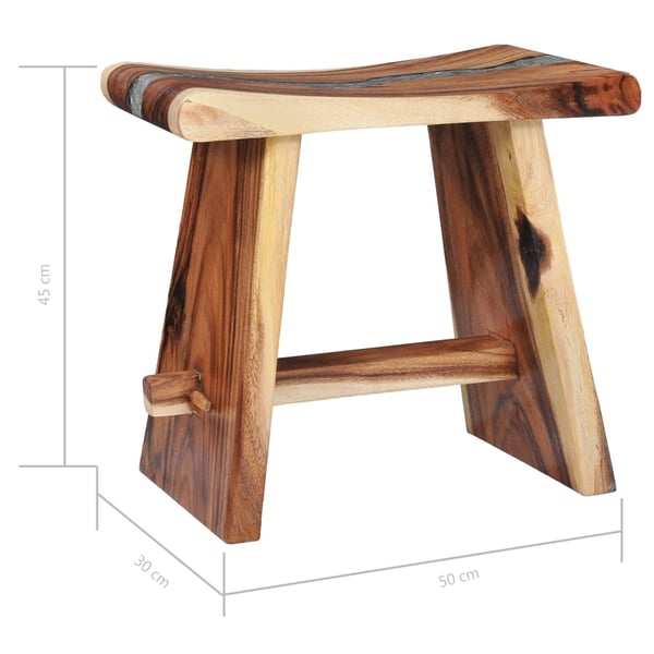 vidaXL Krakk heltre suartre og polyresin