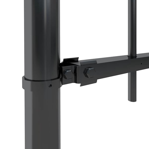 vidaXL Hagegjerde med spydtopp stål 359x100 cm svart