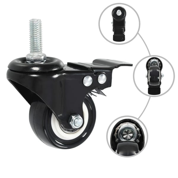 vidaXL Rullapyörät jarruilla 12 kpl 50 mm