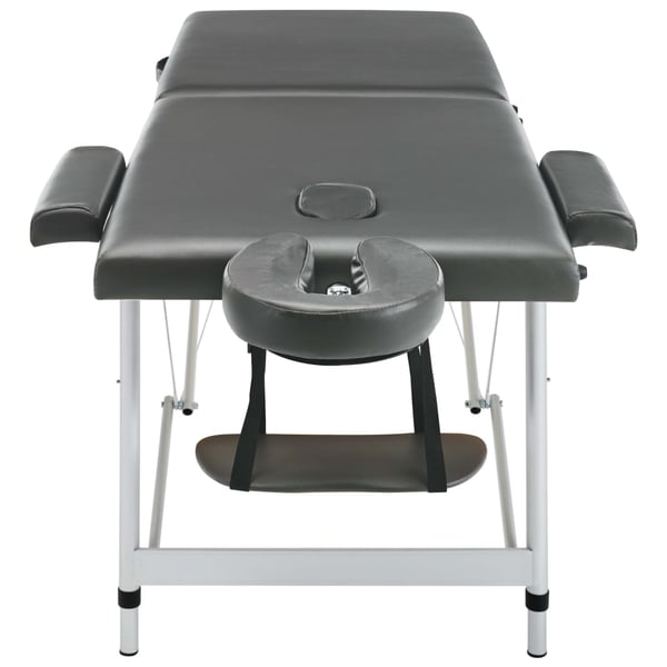 vidaXL massagebord med 2 zoner aluminiumsstel 186x68 cm antracitgrå