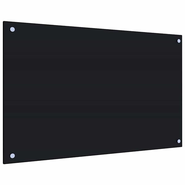 vidaXL stænkplade 80x50 cm hærdet glas sort