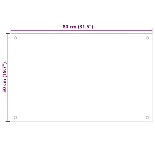 vidaXL stænkplade 80x50 cm hærdet glas sort