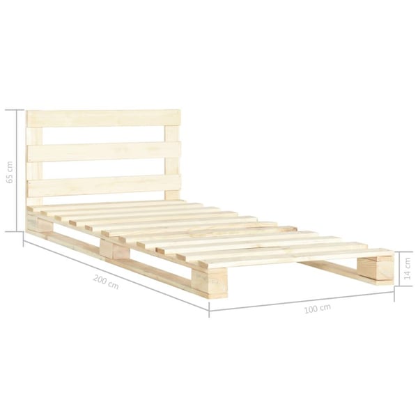 vidaXL palleseng massivt fyrretræ 100 x 200 cm