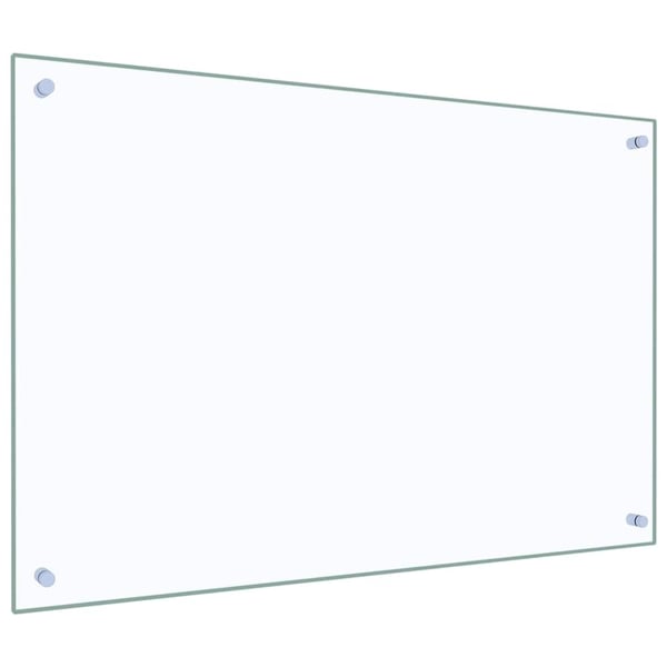 vidaXL Kjøkkenplate gjennomsiktig 90x60 cm herdet glass