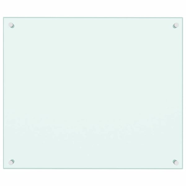 vidaXL stænkplade 70x60 cm hærdet glas hvid