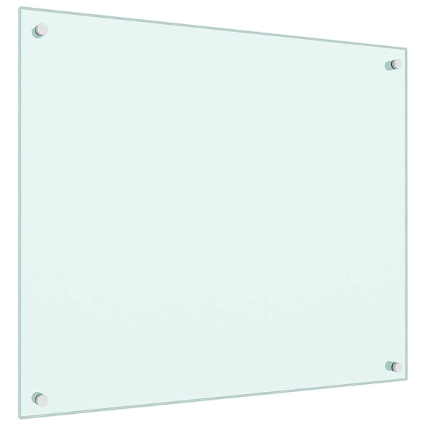 vidaXL Kjøkkenplate hvit 70x60 cm herdet glass